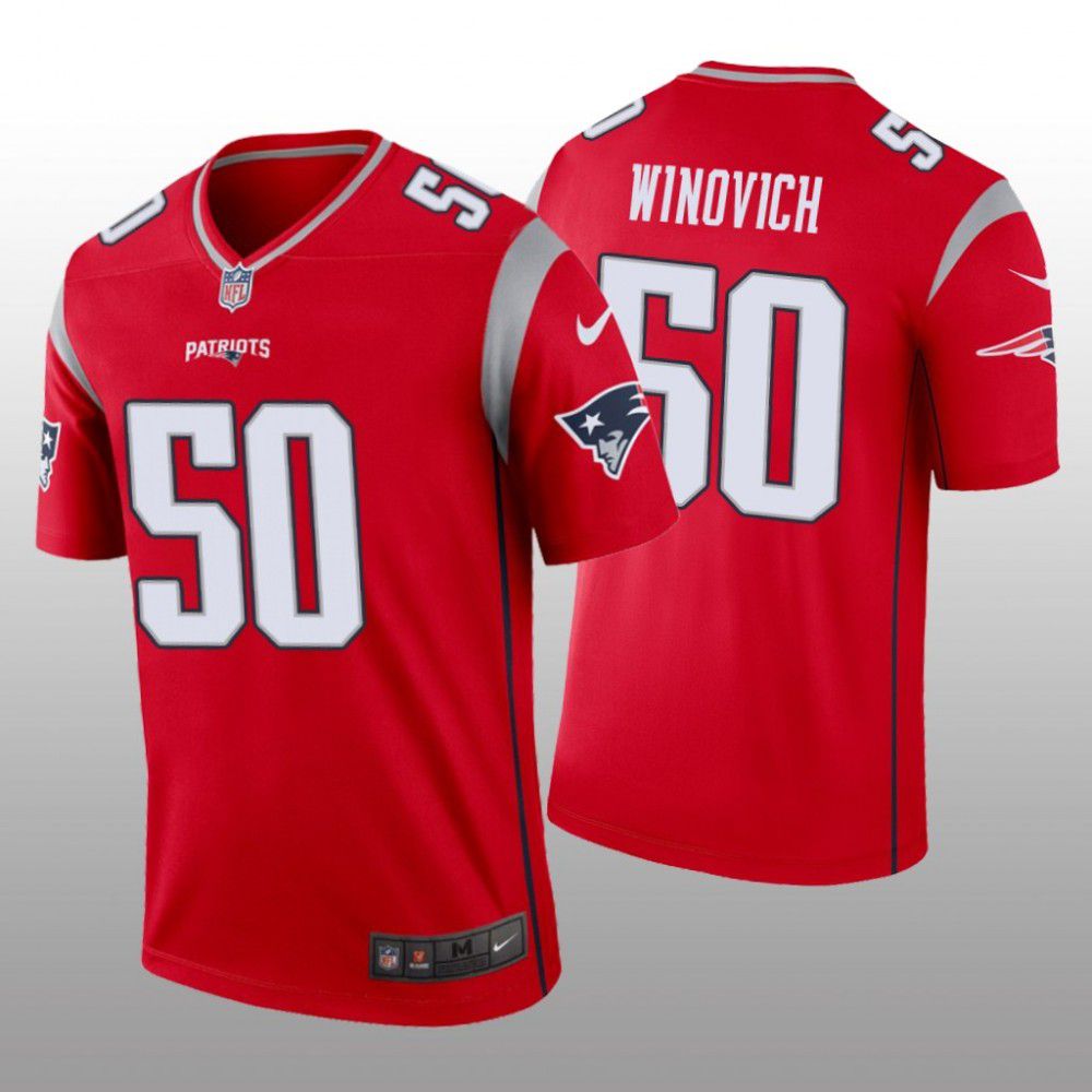 Men New England Patriots 50 Chase Winovich Nike Red Inverted Legend NFL Jersey